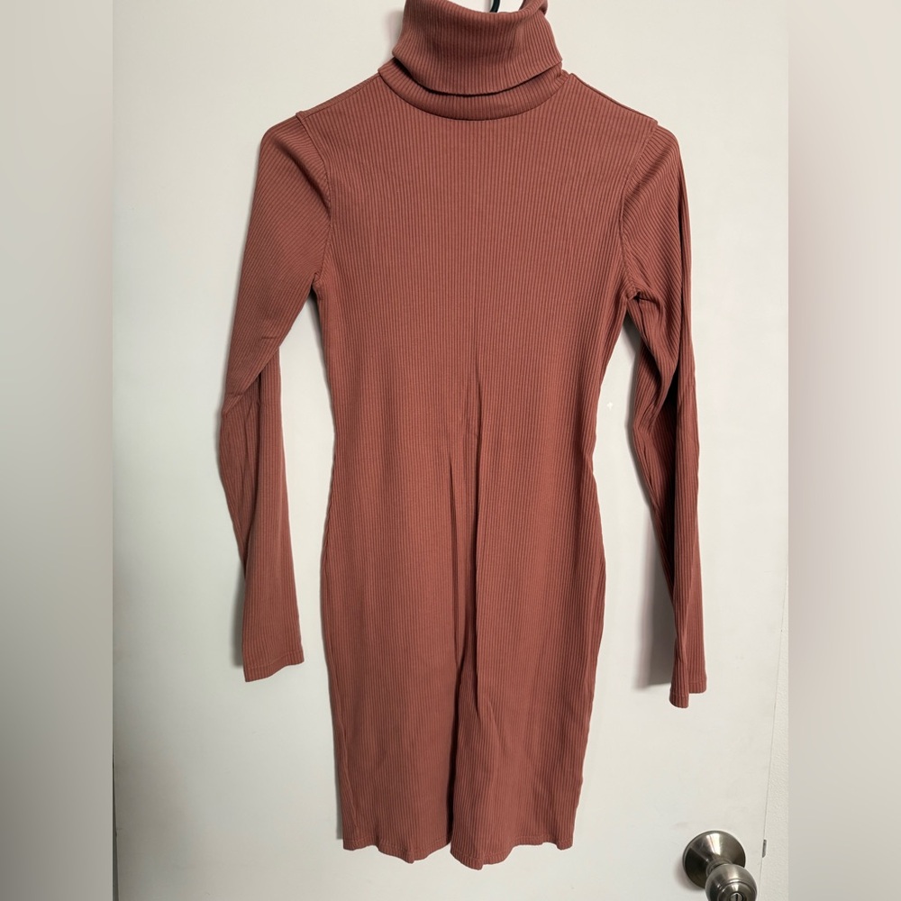 Elegant Long Sleeve Ribbed Dress